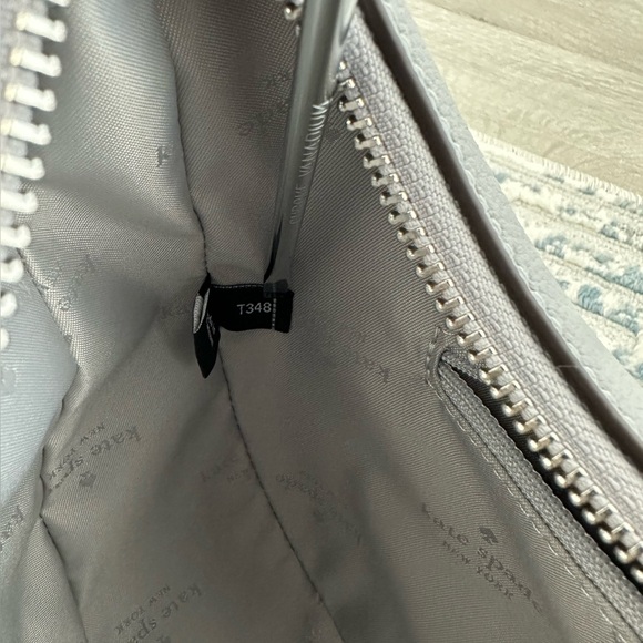 Kate Spade Kayla Crescent Leather Shoulder Bag | Mountain Grey - Picture 6 of 15